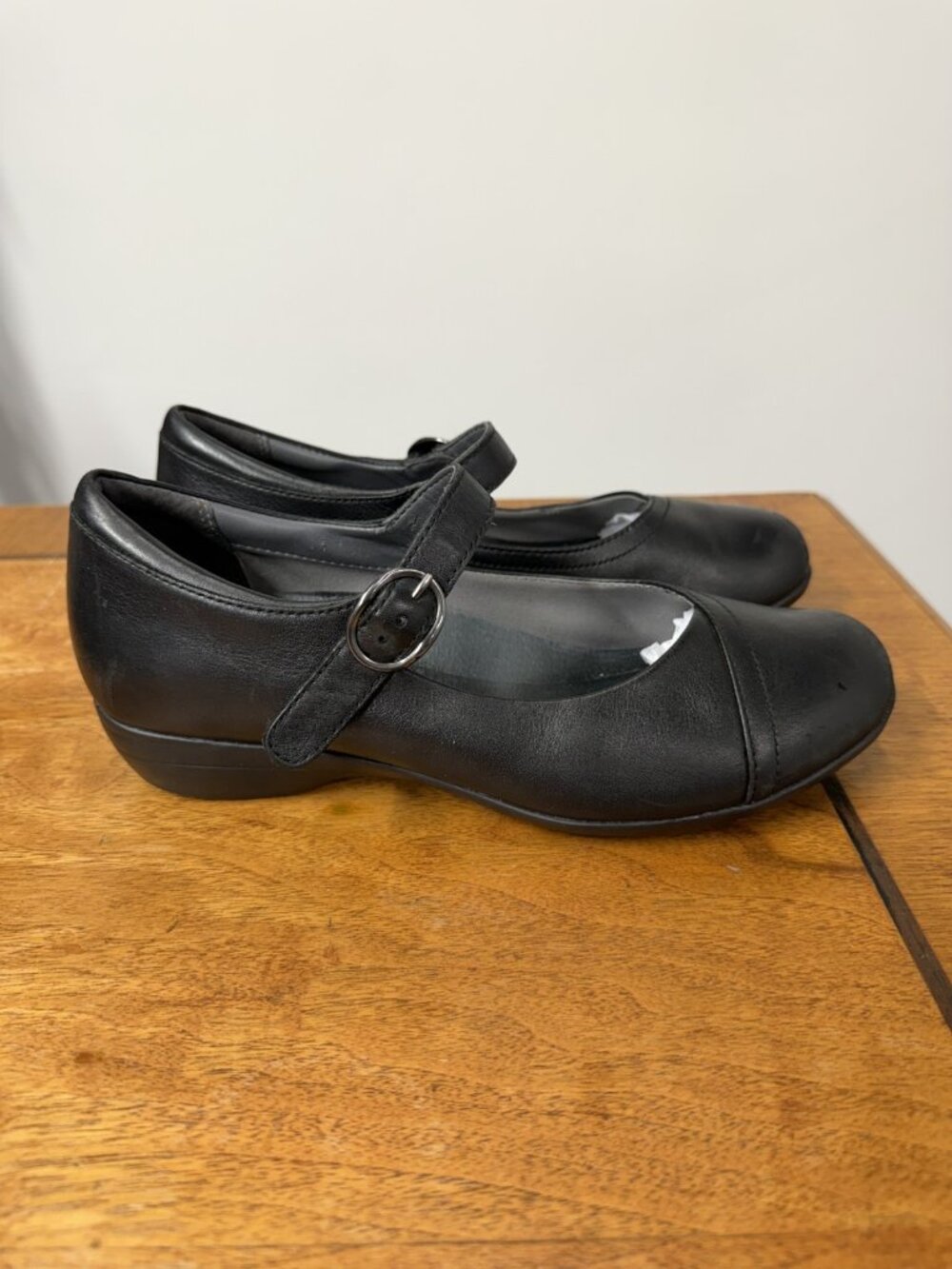 Dansko Women’s 38 W Fawna Mary Jane Black Leather Adjustable Strap Comfort Shoes - Picture 3 of 7